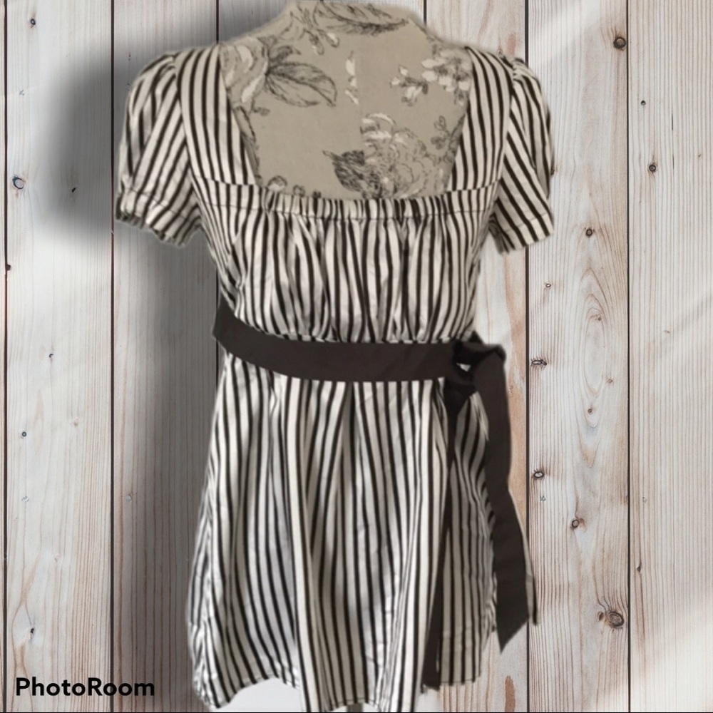 Zara Brown Striped Top M